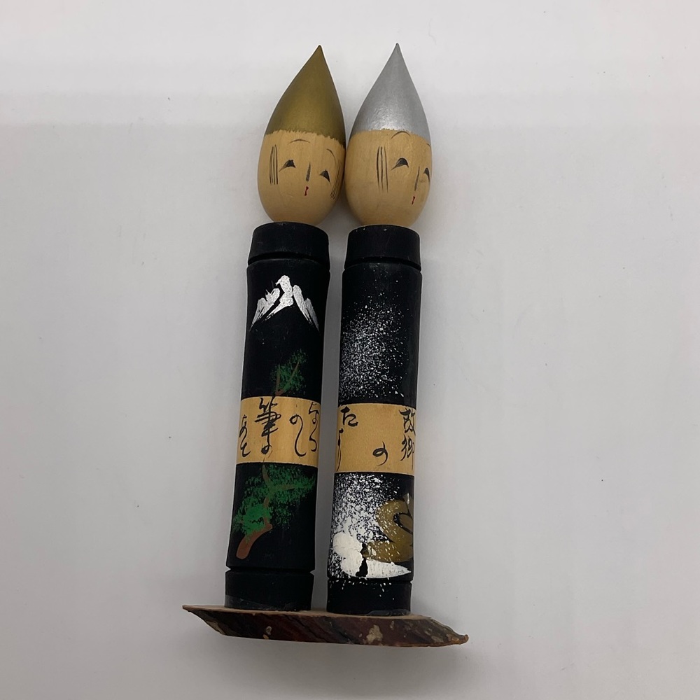 VINTAGE TEAR SHAPED HEAD KOKESHI BOBBLEHEADS